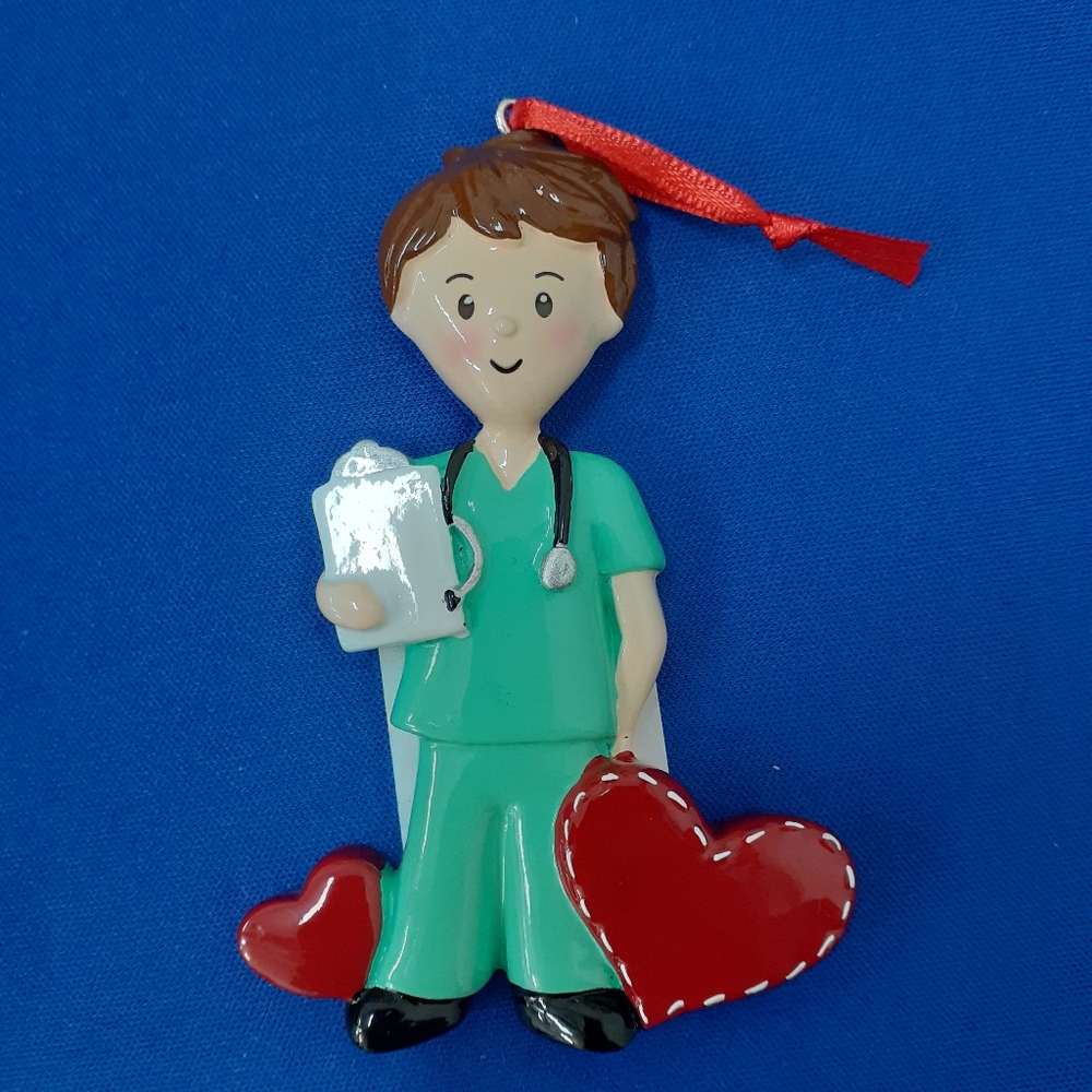 Male Nurse Christmas Ornament